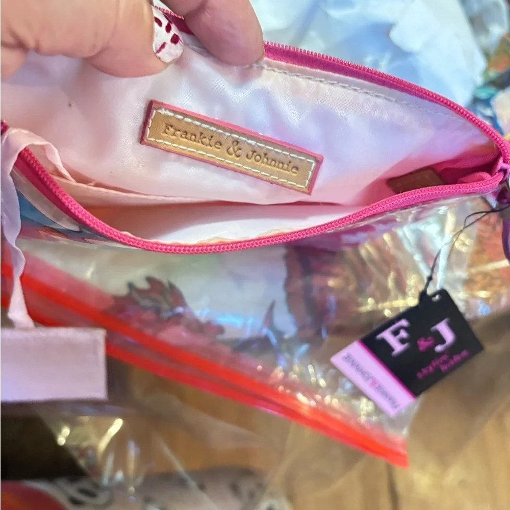 frankie johnnie summer zip pouch flower style Make Up bag